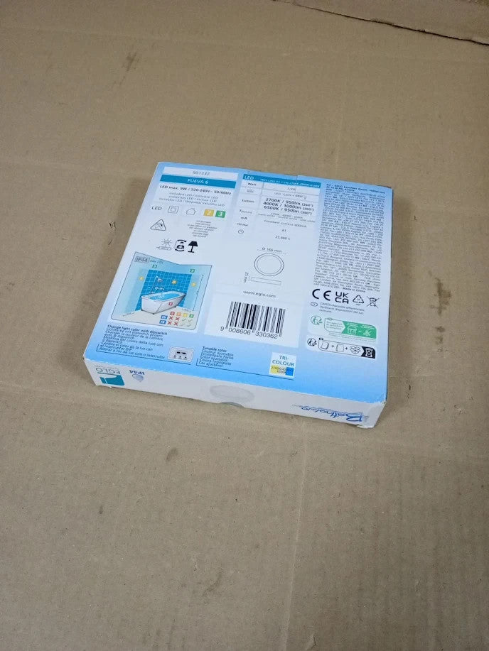 EGLO Fueva 6 LED Bathroom Ceiling Light IP44 White 16.5cm Warm Cool White New