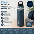 Owala FreeSip Insulated Stainless Steel Water Bottle Straw Sports 945ml