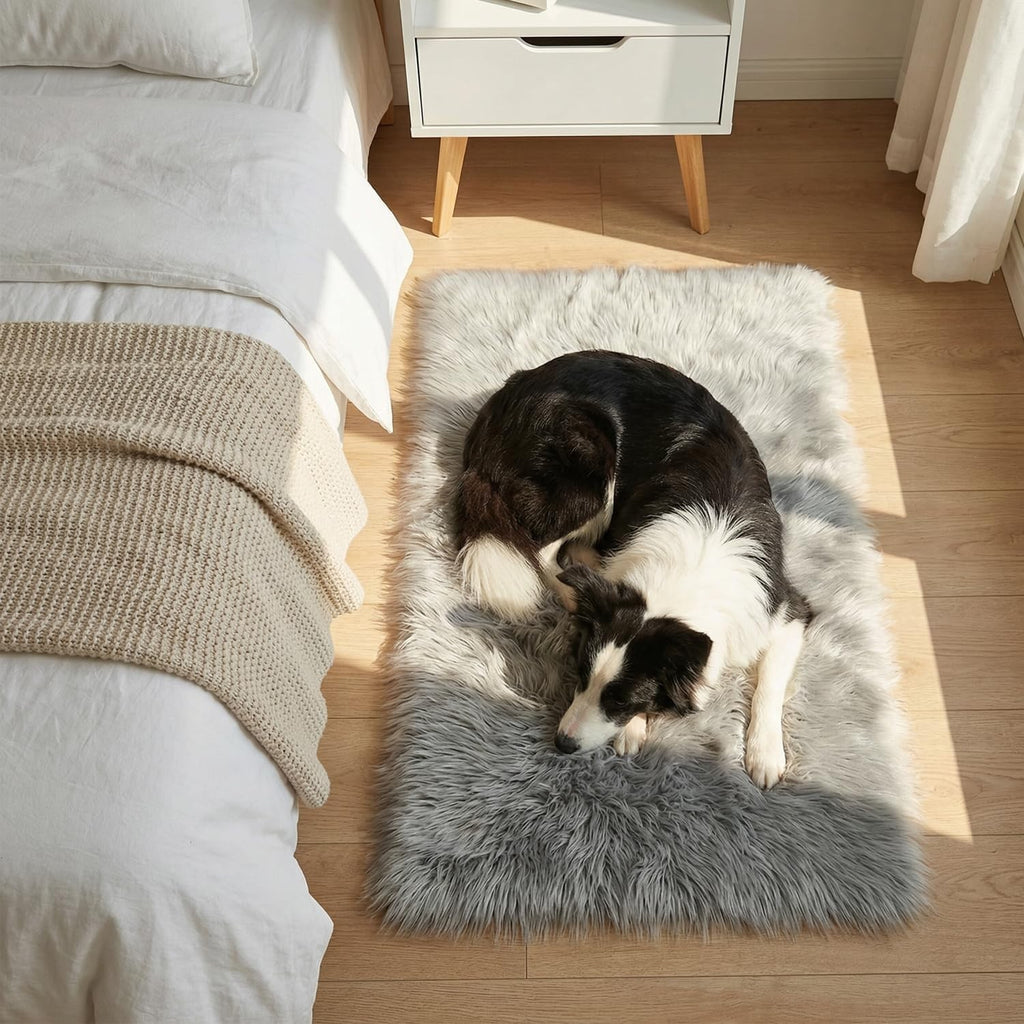 Mishukaze Plush Faux Sheepskin Rug Ultra Soft Fluffy Bedside Carpet 60x90cm New