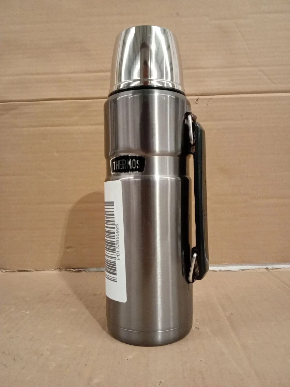 Thermos Stainless King Gun Metal Drinks Flask 1.2L 24h Hot Cold Stainless Steel