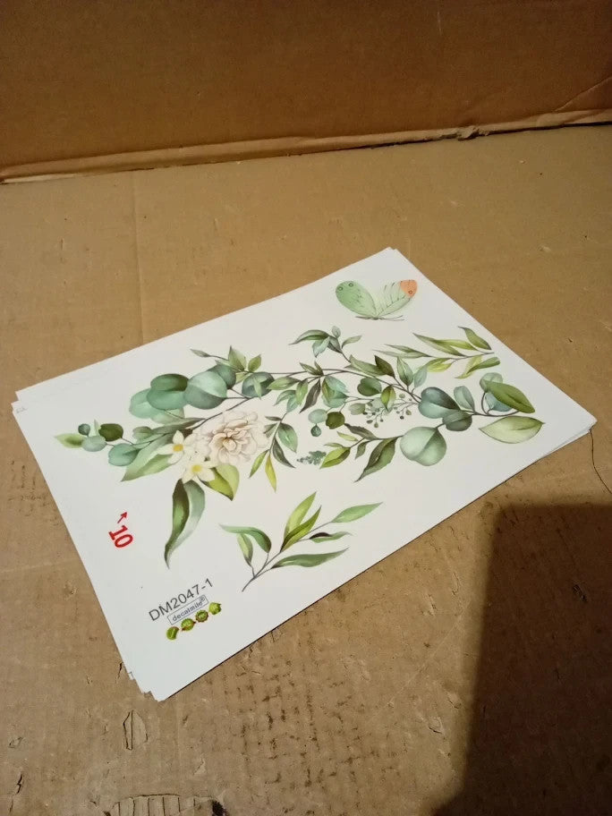 Decalmile Spring Hanging Vine Double Sided Window Clings Green Leaves New