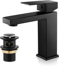Basin Mixer Drain Black Bathroom Sink Taps Waste Monobloc Single Handle New