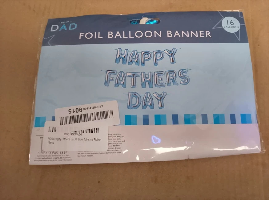 AKH Happy Father's Day Foil Banner Blue Papa Balloons Party Decoration 4 New