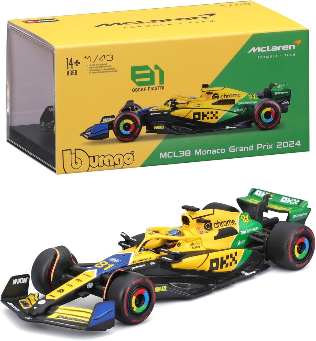 Bburago McLaren Oscar Piastri Monaco GP 2024 Senna 30th Anniversary 14+ New