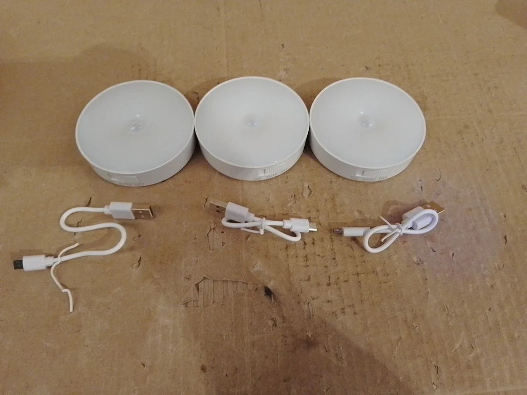 Motion Sensor Lights Indoor Rechargeable Wireless Wall LED Stair Night 3pc