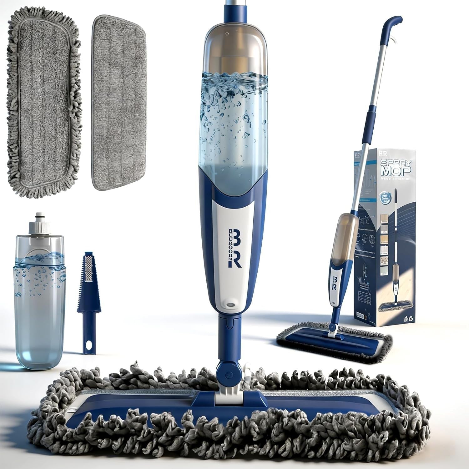Floor Cleaning Spray Mop 360 Rotation Multi Surface Floor Cleaner Wet Dry New