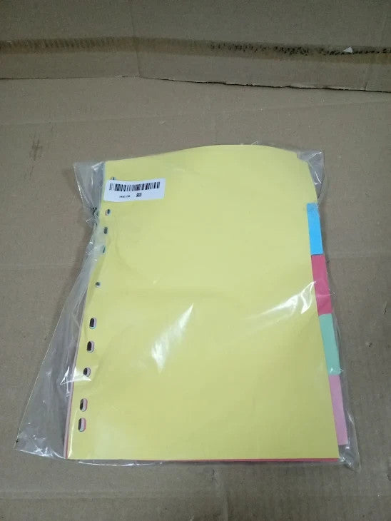 Q Connect 5 Part Subject Divider Multi Punched A4 KF26081 Cardboard