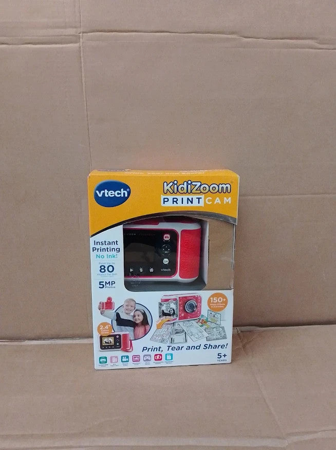 VTech KidiZoom PrintCam Red Kids Instant Print Camera Video Games 5+ Design New