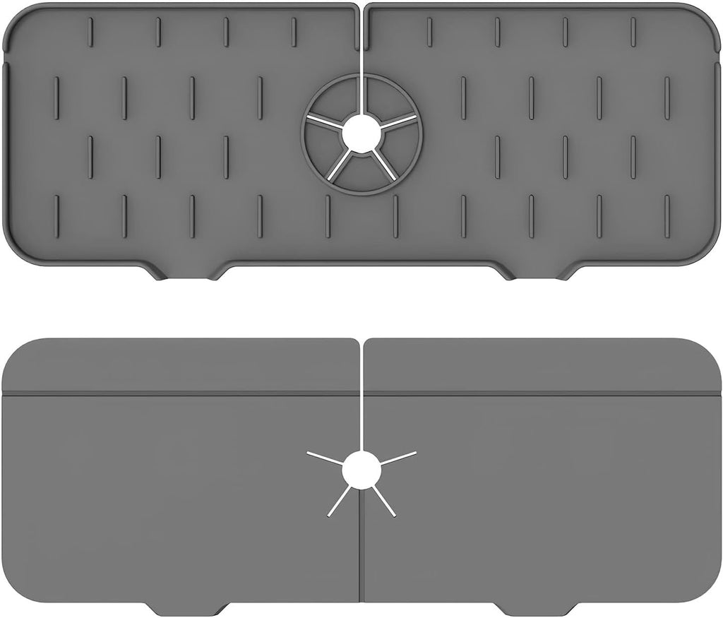 Silicone Sink Faucet Draining Mat Kitchen Splash Guard 37x14cm Rectangular New