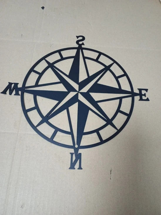 Resama Black Metal Decorative Nautical Compass Decor Ocean Theme Wall New