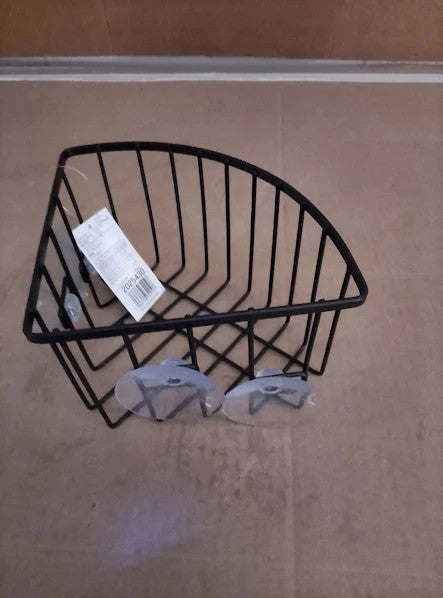 Argos Home Corner Shower Storage Basket Black Self Assembly 10x20.5x15cm New