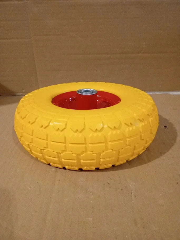 Vounot Puncture Proof 3.5-4 PU Wheelbarrow Wheel 260x85mm 16mm Yellow