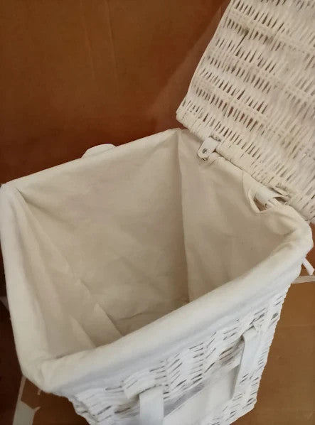 Argos Home 68L Willow Laundry Basket White Removable & Washable Liner 56x35x35cm