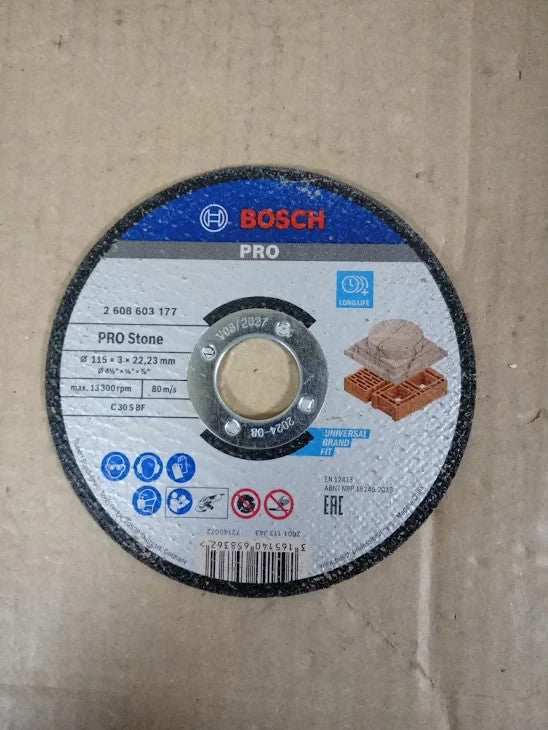 Bosch 1x Pro Stone Longlife Cutting Disc Small Angle Grinder Bore 22.23