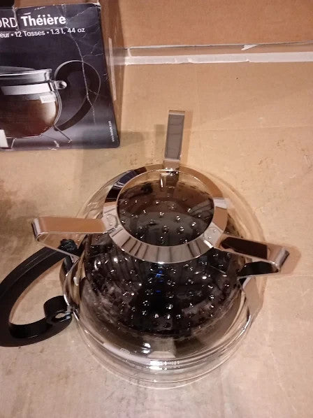 Bodum Chambord Teapot Coloured Plastic Filter 44oz Black 6.61x9.17x6.61in New