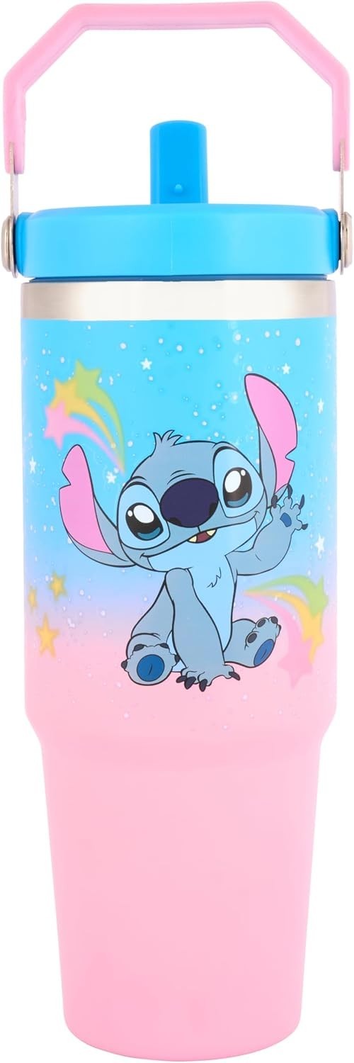 Disney Stitch Insulated Stainless Steel Tumbler By Polar Gear With Straw New