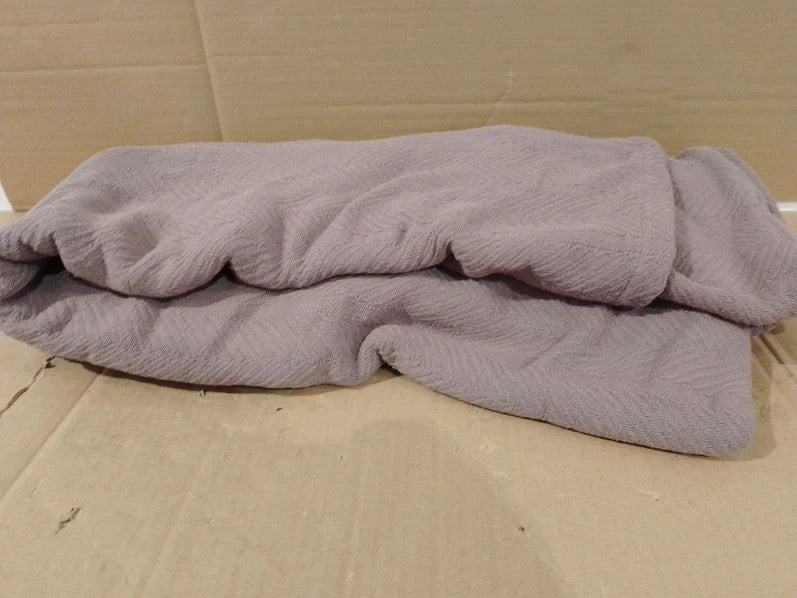 Eddie Bauer Home Herringbone Blanket 100% Cotton Lightweight 90x90in New