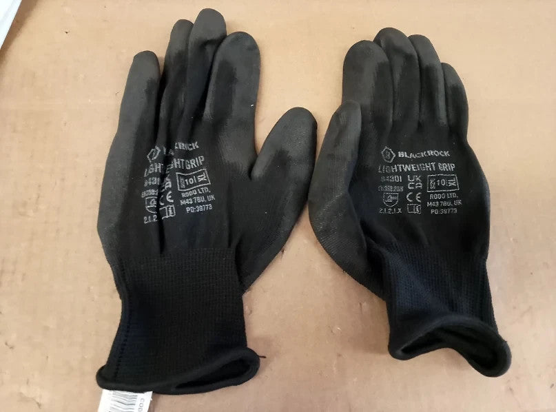 Blackrock PU Work Gloves Mens Womens Gardening Painters PPE Warehouse Size10 XL