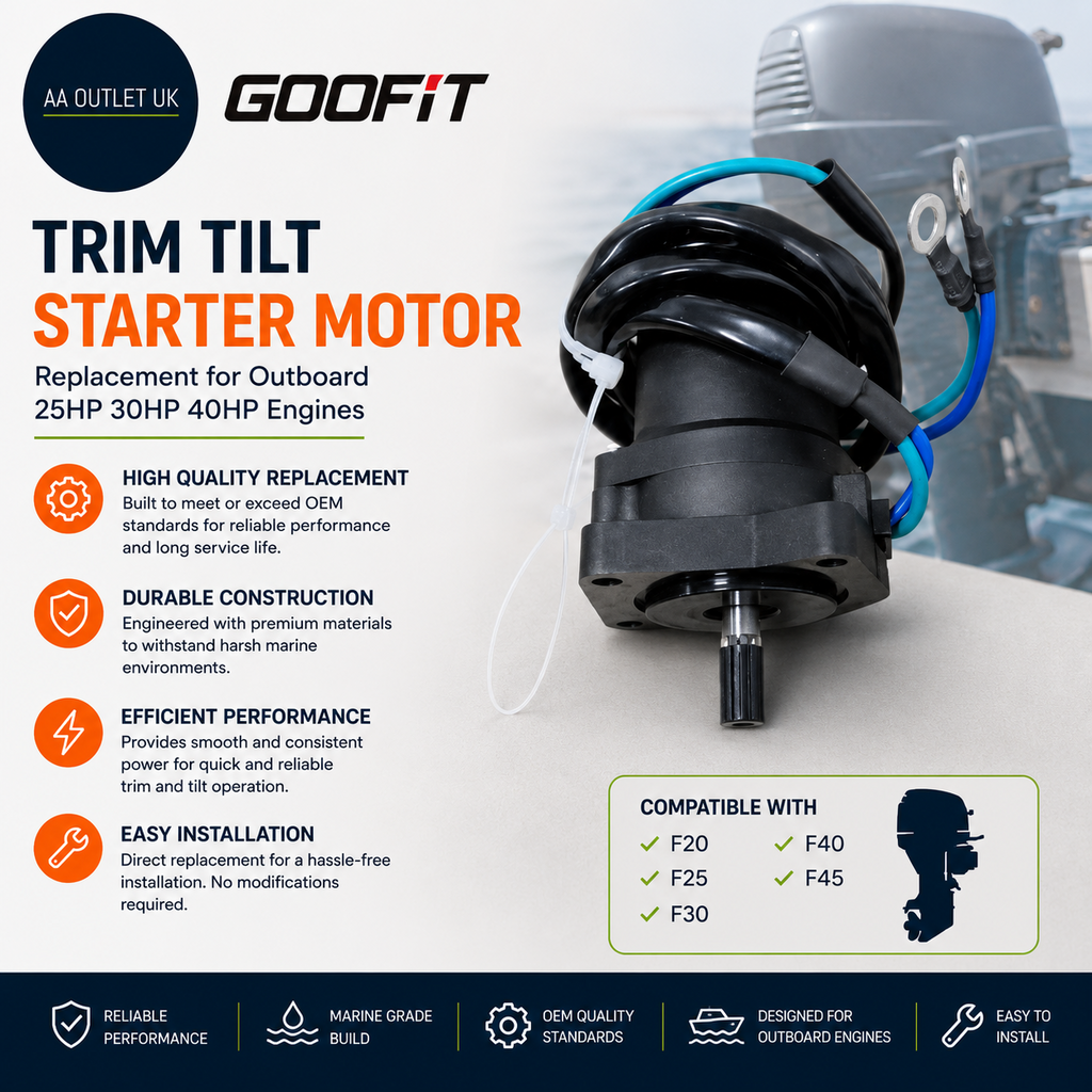 Goofit Motorcycle Trim Tilt Starter Motor Replacement Outboard 25HP 30HP 40HP