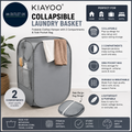 Kiayoo Collapsible Laundry Basket Clothes Foldable Hamper 2 Compartments