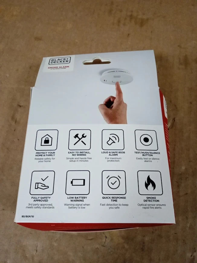 Black+Decker Smoke Alarm Home Battery Powered Easy To Install Detector New