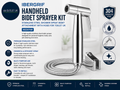 Ibergrif Handheld Sprayer Kit Stainless Steel Shower Spray Bidet Attachment