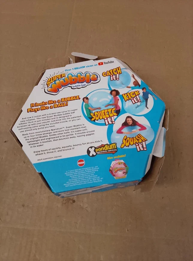 Wubble Super Bubble Ball Blue Plays Like Ball Inflates 80cm Tall Outdoor 6+