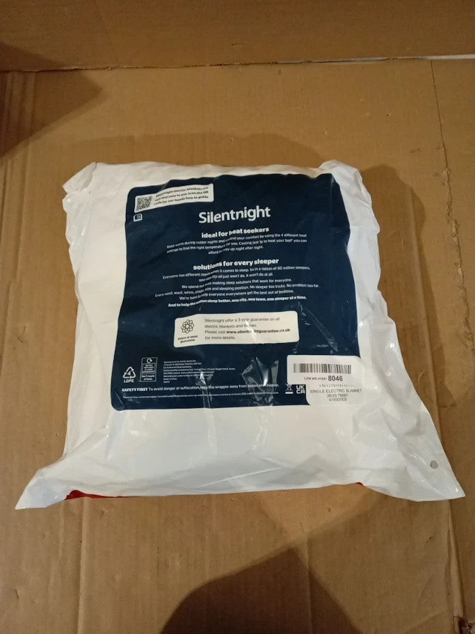 Silentnight Comfort Control Electric Blanket Single Bed Heated Underblanket New