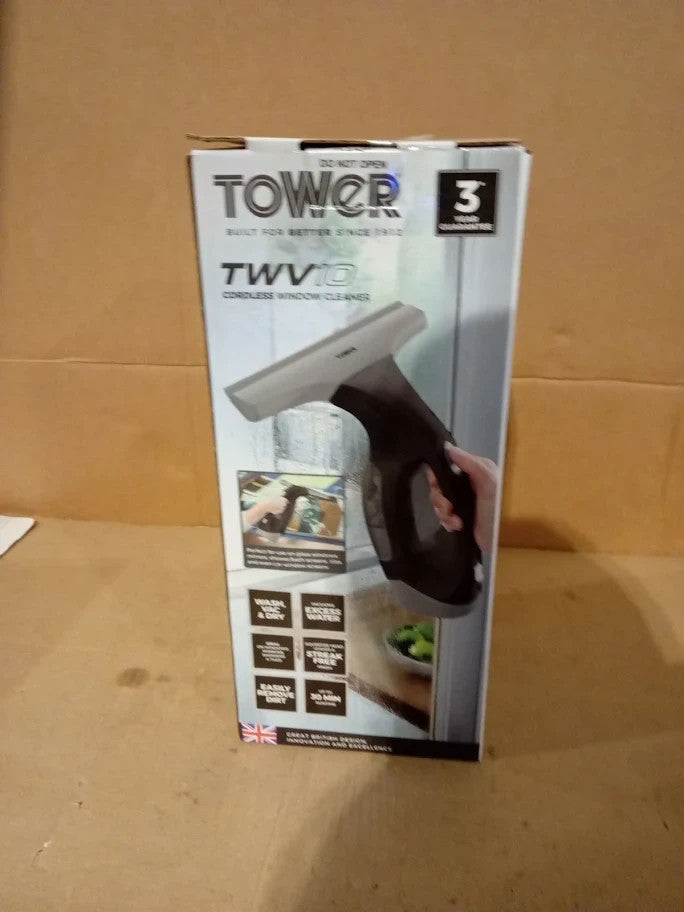 Tower T131001PL Cordless Window Vac Cleaner With Rechargeable Battery 150ml New