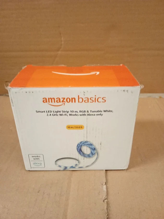 Amazon Basics Smart LED Light Strip 10m RGB Tunable White Works Alexa Only New