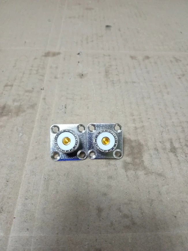 Boobrie SO239 Connector UHF Female SO 239 4 Hole Chassis Mount 2pc New