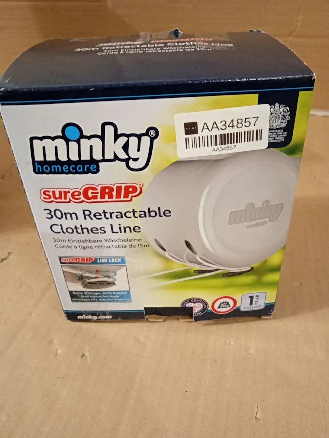 Minky Retractable Duo Reel Washing Line Grey 2x15m Packaging May Vary