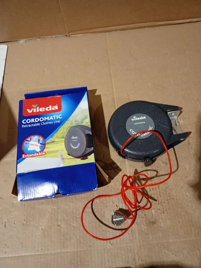 Vileda Cordomatic Retractable Washing Line 15m 1x15m Clothes Line Holds Up 15kg