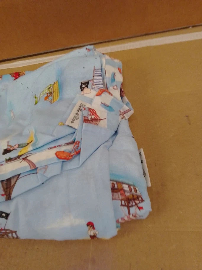 Belle & Boo Pirates Reversible Cotton Single Duvet Cover Set Pillowcase Blue New