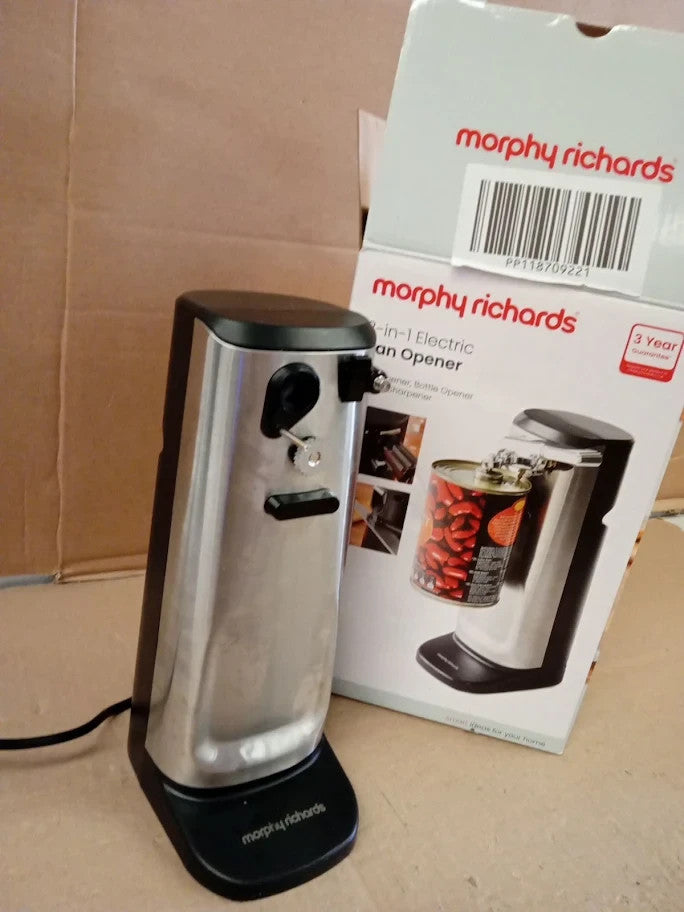 Morphy Richards 3 In 1 Electric Tin Can Opener Knife Sharpener Bottle Cap Remove