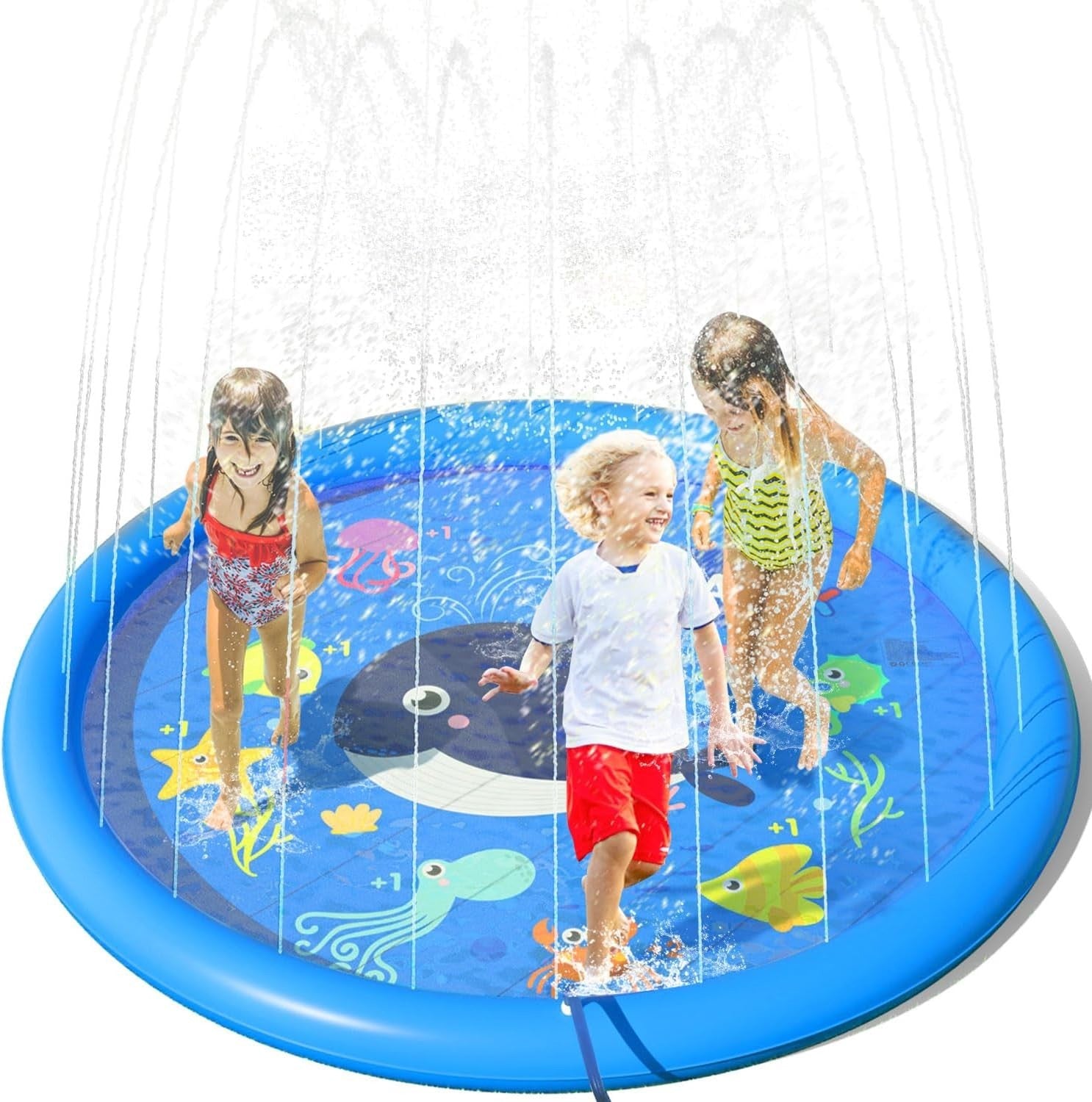 Peradix Sprinklers Pad For Kids Splash Pad 67" Water Play Mat Outdoor Summer New