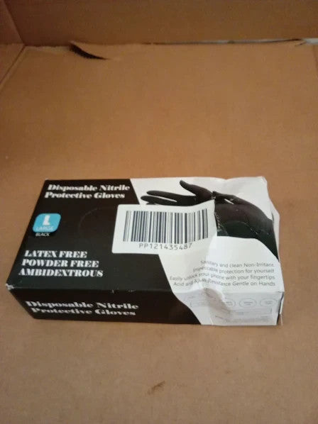 Praima Black Nitrile Disposable Gloves Latex Powder Free Pack 100 Large New