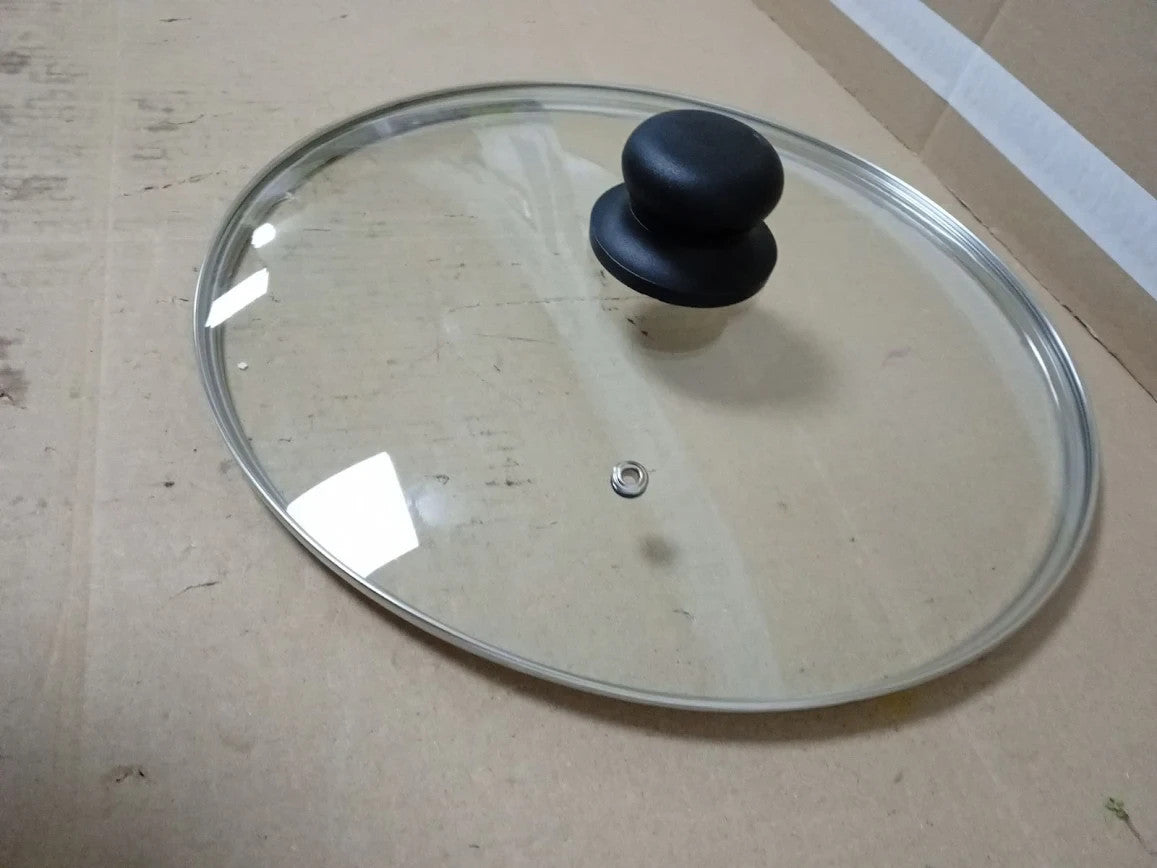 Ibili 970728 Stainless Steel Silver Black Glass Saucepan Cover Lid 28cm New