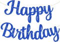 TONIFUL Blue Happy Birthday Banner Glitter Pre Strung Party Garland Design