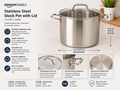 Amazon Basics Stainless Steel Stock Pot With Lid 7.6L Silver 25.2x33.5x24.3cm
