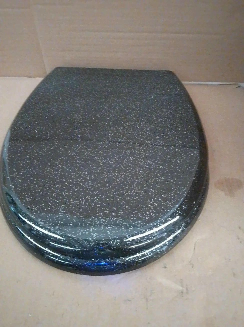 Argos Home Black Glitter Slow Close Toilet Seat Bathroom Replacement Design New