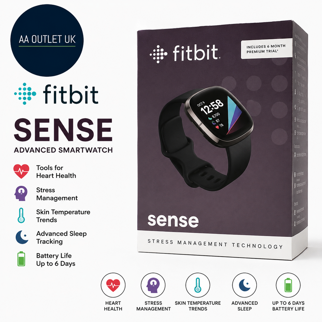 Fitbit Sense Advanced Smartwatch Tools Heart Health Stress Mng Skin Temp