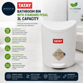 Tatay Bathroom Bin Standard Pedal 3L Practical Functional Design 19x21.8x22.1cm
