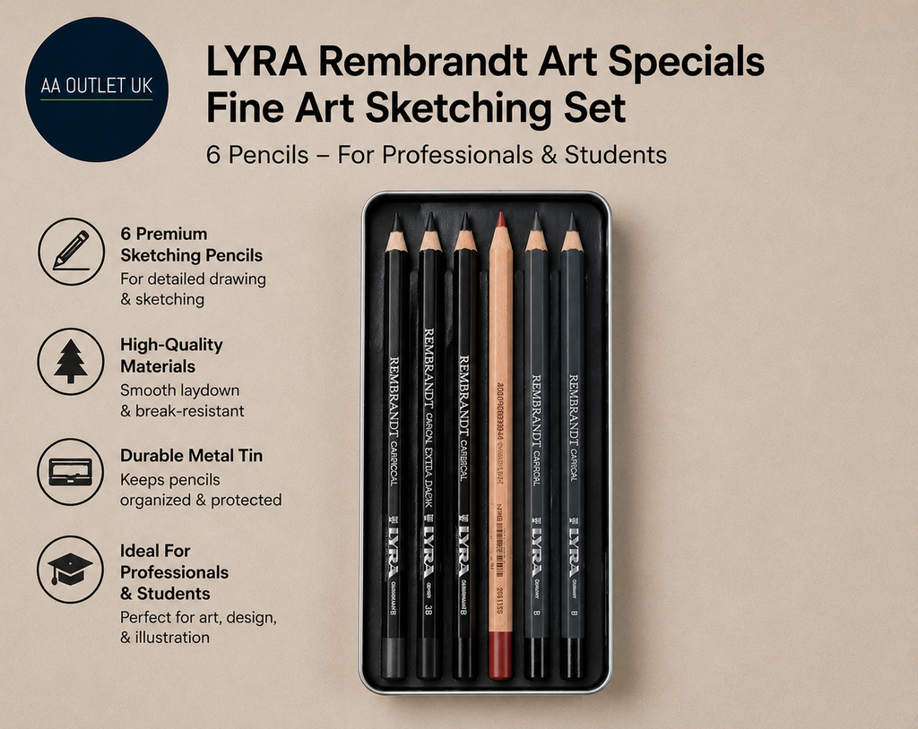 LYRA Rembrandt Art Specials Fine Sketching Set 6 Assorted Pencils Students New