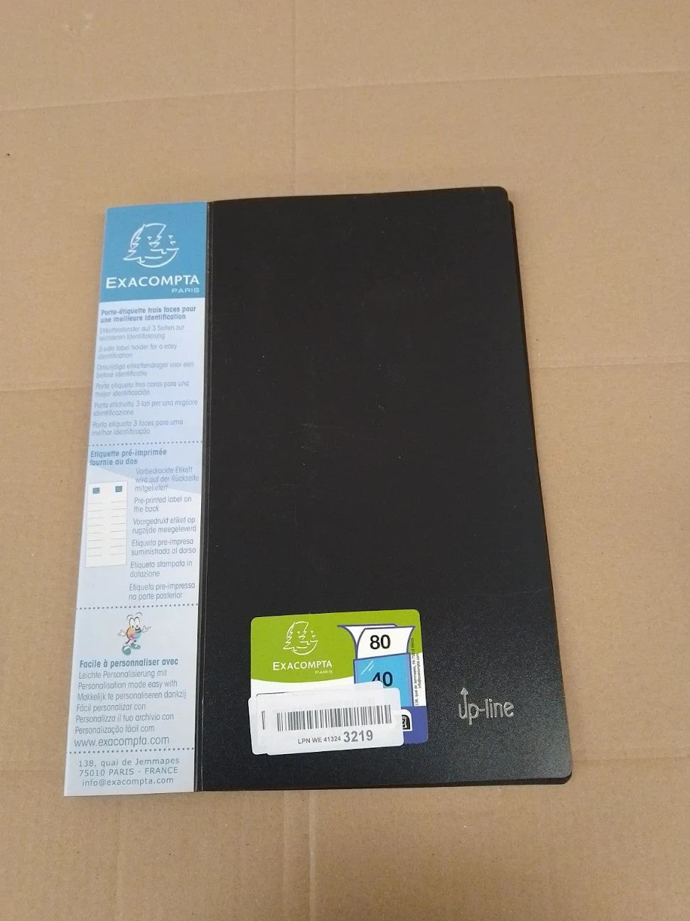 Exacompta Ref 88401E Opaque PP Display Book 240x320mm Size A4  40 Pockets Black