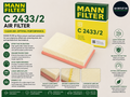 MANN FILTER C 2433/2 Air Cars Transporters Replacement Design Heavy Duty Durable