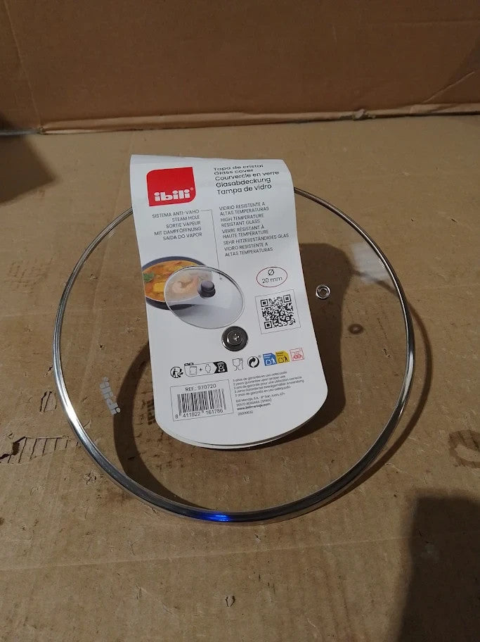 Ibili Tapa Crystal Transparent Silver Black  Dishwasher Safe 21.6x21.6cm New