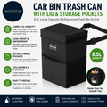 Car Bin Trash Can Lid Bag Hanging Storage Pockets Leak Proof 8.5L New