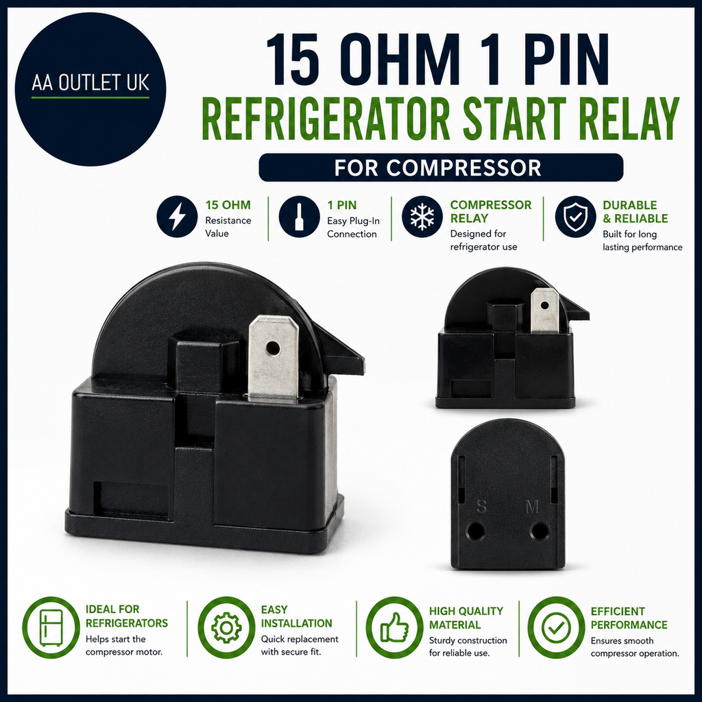Sourcingmap 15 Ohm 1 Pin Refrigerator Start Relay Compressor Black Automatic