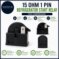 Sourcingmap 15 Ohm 1 Pin Refrigerator Start Relay Compressor Black Automatic